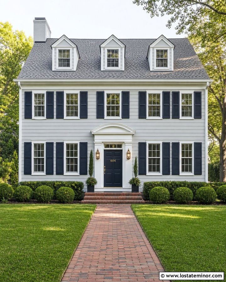 Light Grey House With Brass Door Numbers - 30 Light Grey House Design With House Numbers Ideas