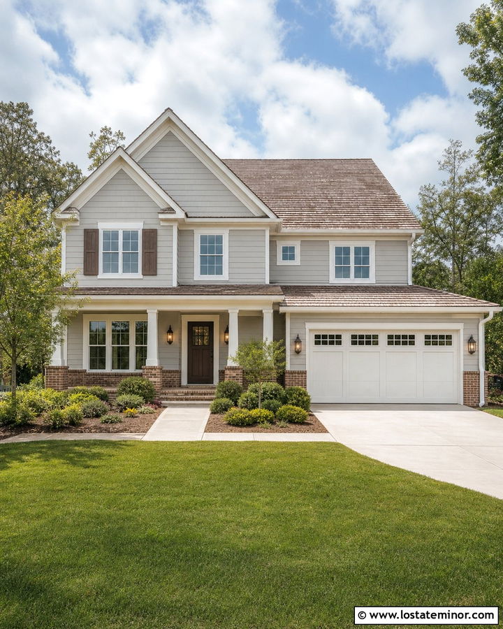 Light Grey House With Brown Brick Wainscoting - 30 Light Grey House Design With Wainscoting Ideas