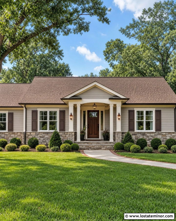 Light Grey House With Brown Shingle Roof - 30 Light Grey House Design With Roof Ideas