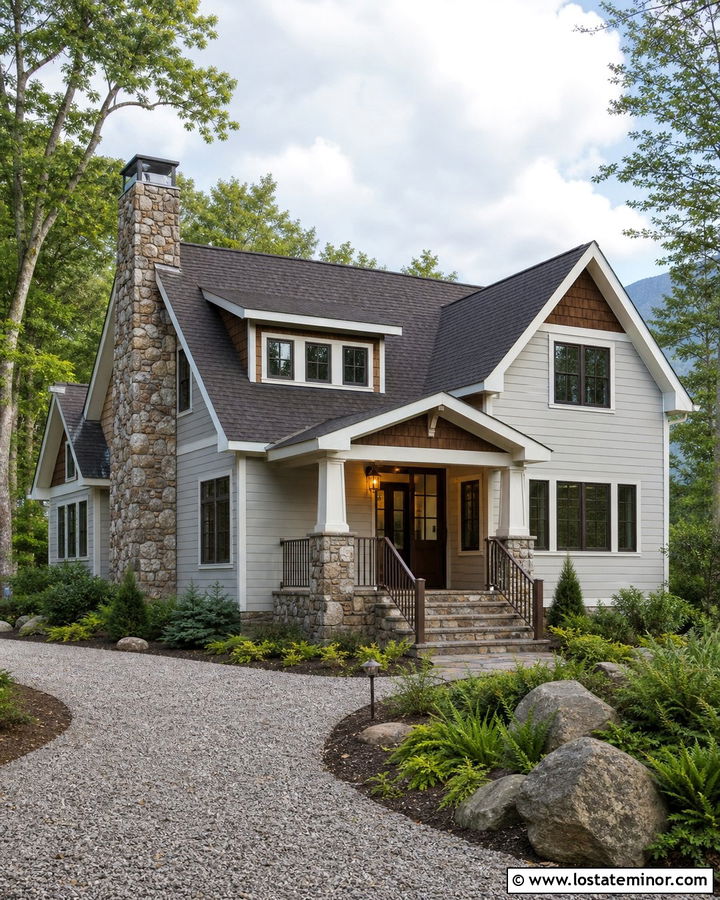 Light Grey House With Brown Storm Door - 30 Light Grey House Design With Storm Door Ideas