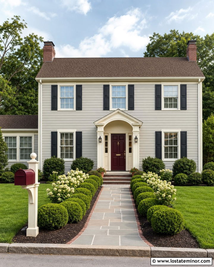 Light Grey House With Burgundy Mailbox - 30 Light Grey House Design With Mailbox Ideas