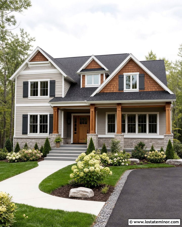 Light Grey House With Cedar Shake And Charcoal Roof - 30 Light Grey House Design With Cedar Shake Ideas