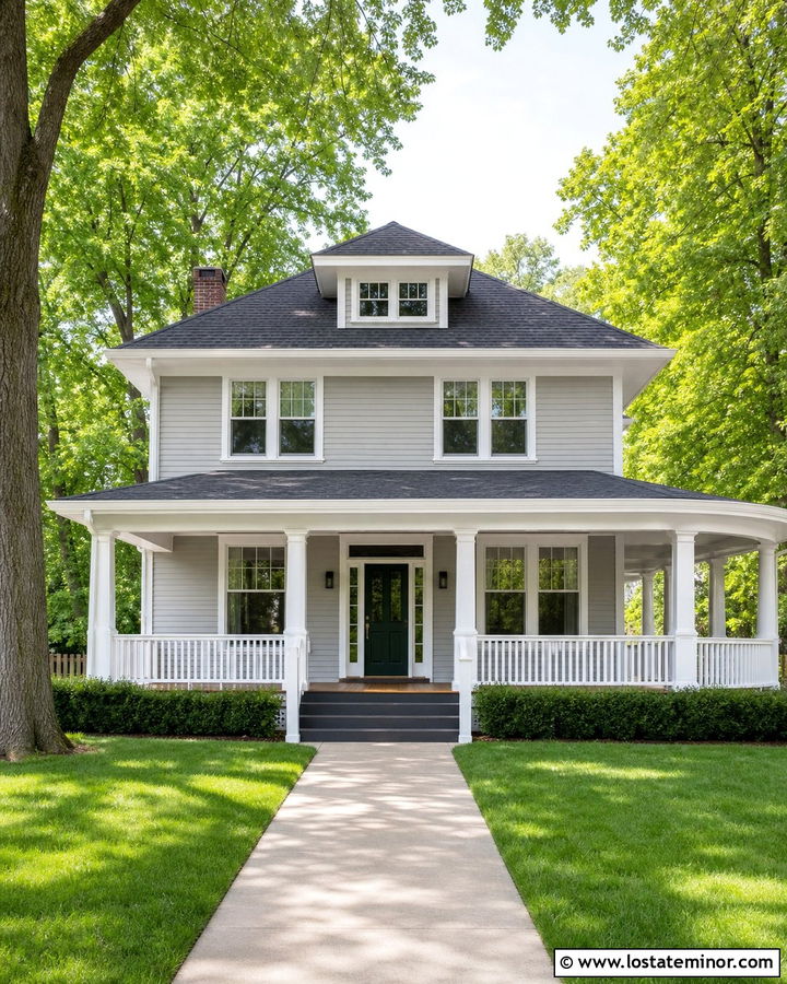 Light Grey House With Charcoal Roof And White Trim - 30 Light Grey House Design With Roof Ideas