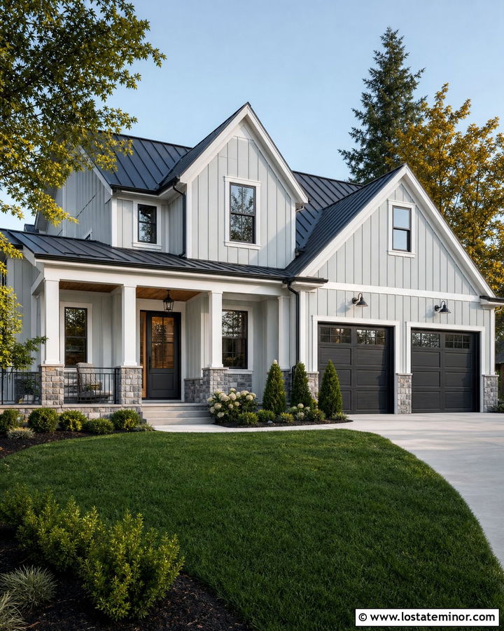 Light Grey House With Charcoal Storm Door - 30 Light Grey House Design With Storm Door Ideas