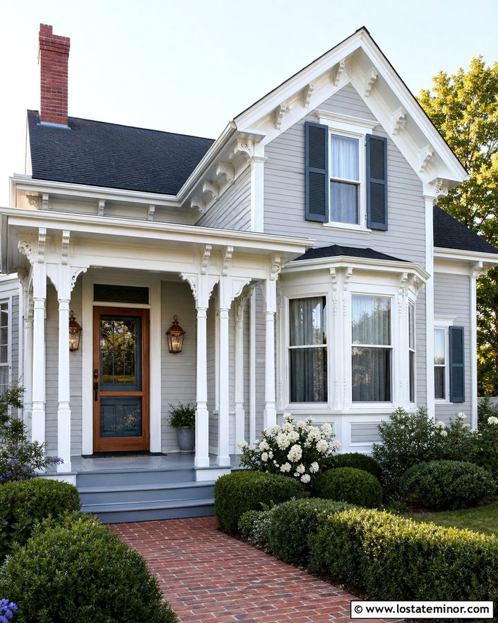 Light Grey House With Copper Storm Door - 30 Light Grey House Design With Storm Door Ideas