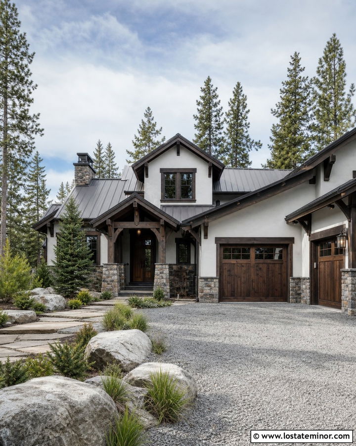 Light Grey House With Crushed Granite Driveway - 30 Light Grey House Design With Driveway Ideas