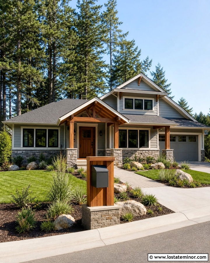 Light Grey House With Custom Mailbox - 30 Light Grey House Design With Mailbox Ideas