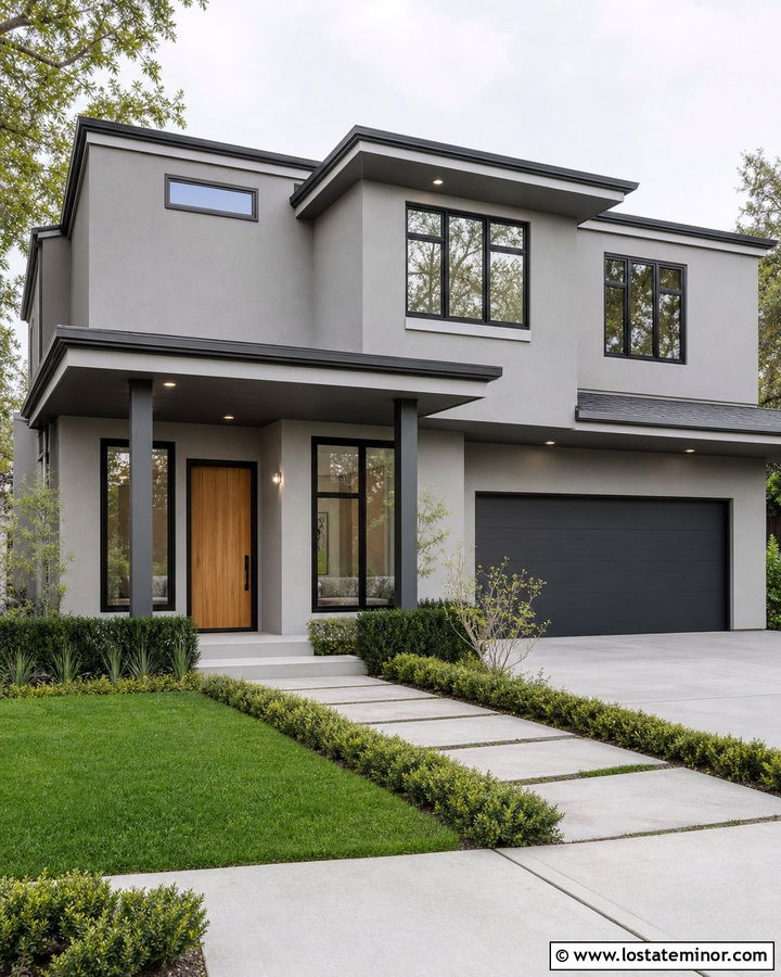 Light Grey House With Dark Grey Porch Ceiling - 30 Light Grey House Design With Porch Ceiling Ideas
