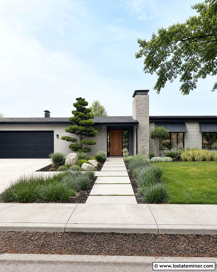 Light Grey House With Dark Grey Window Awnings - 30 Light Grey House Design With Awning Ideas