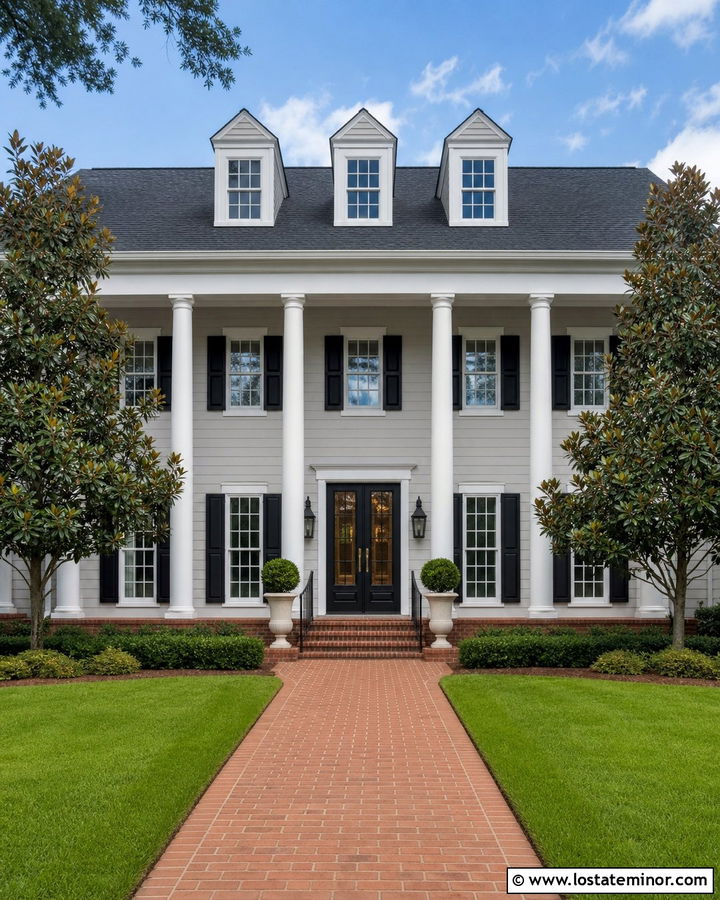 Light Grey House With Double Storm Doors - 30 Light Grey House Design With Storm Door Ideas