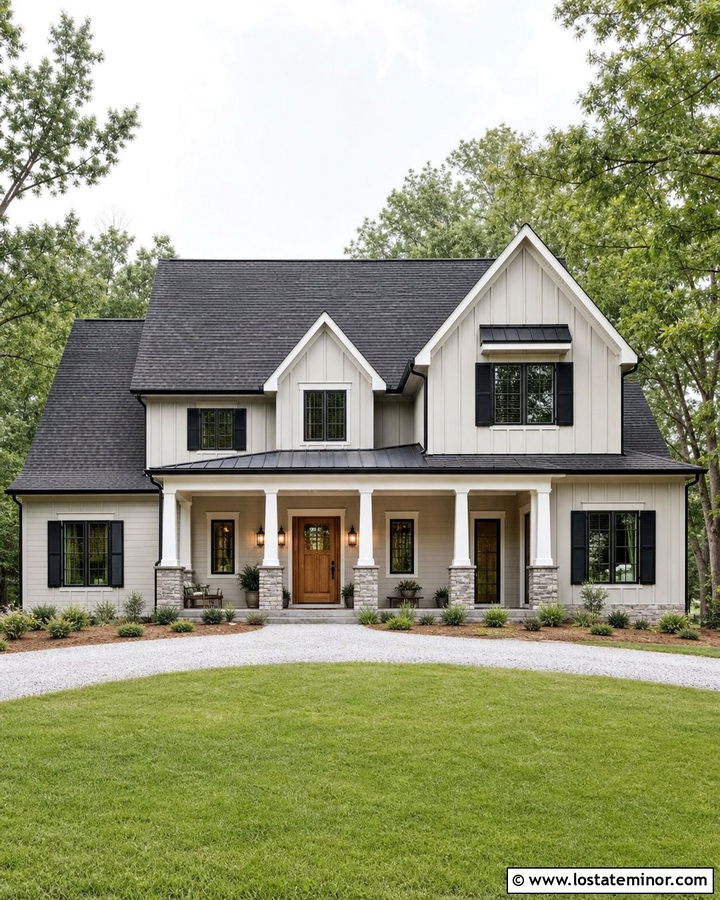 Light Grey House With Gable Roof - 30 Light Grey House Design With Roof Ideas