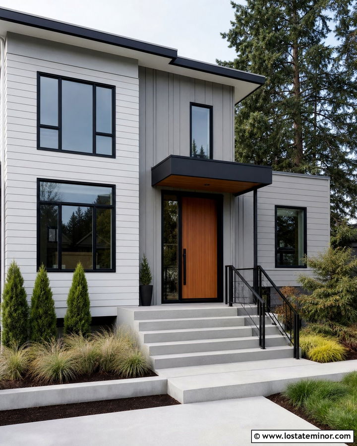 Light Grey House With Glass Storm Door - 30 Light Grey House Design With Storm Door Ideas
