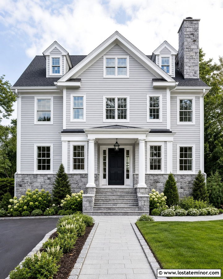 Light Grey House With Granite Wainscoting - 30 Light Grey House Design With Wainscoting Ideas