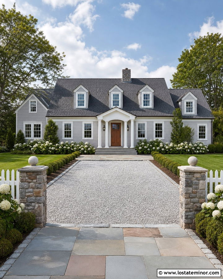 Light Grey House With Gravel Driveway - 30 Light Grey House Design With Driveway Ideas