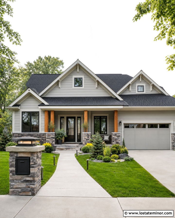 Light Grey House With Mailbox Light - 30 Light Grey House Design With Mailbox Ideas