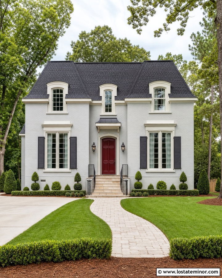 Light Grey House With Mansard Roof - 30 Light Grey House Design With Roof Ideas