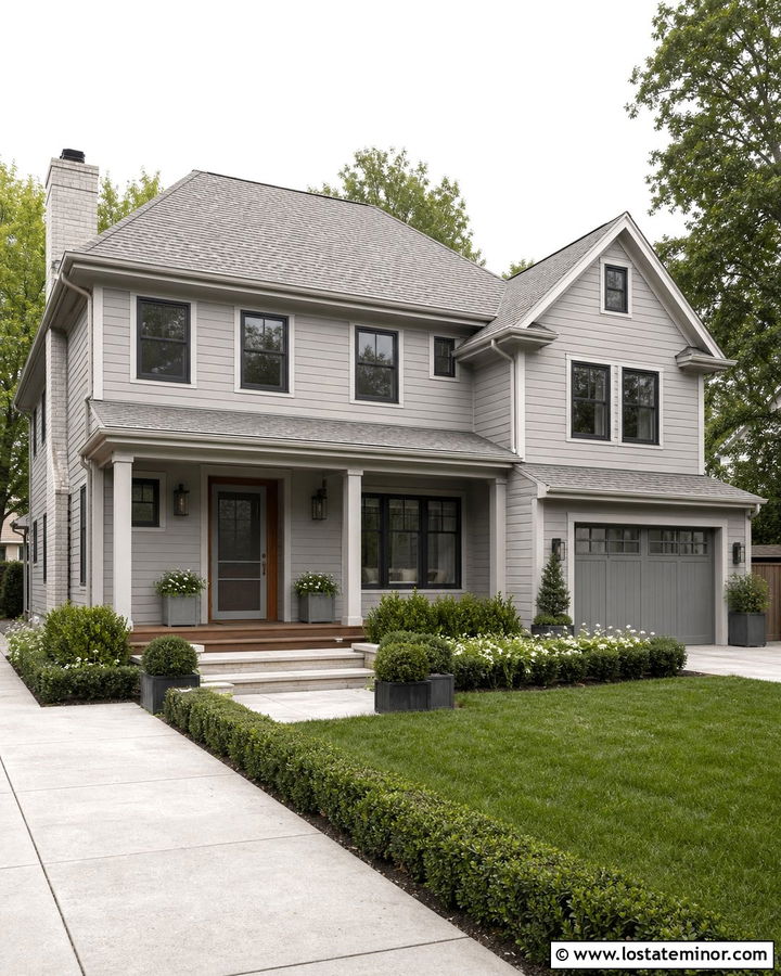 Light Grey House With Matching Grey Screen Door - 30 Light Grey House Design With Screen Door Ideas