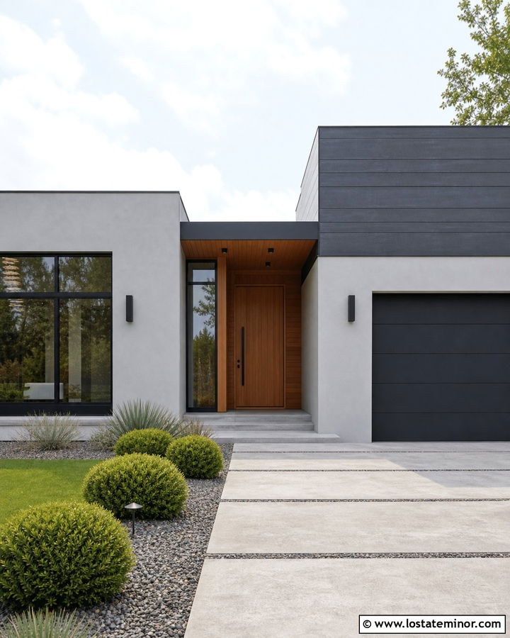 Light Grey House With Minimal Flush Mount Lights - 30 Light Grey House Design With Light Fixtures Ideas