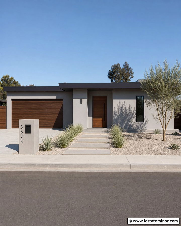 Light Grey House With Minimalist Mailbox - 30 Light Grey House Design With Mailbox Ideas