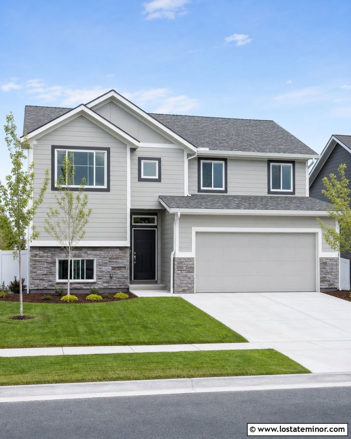 Light Grey House With Mixed Grey Shingle Roof - 30 Light Grey House Design With Roof Ideas