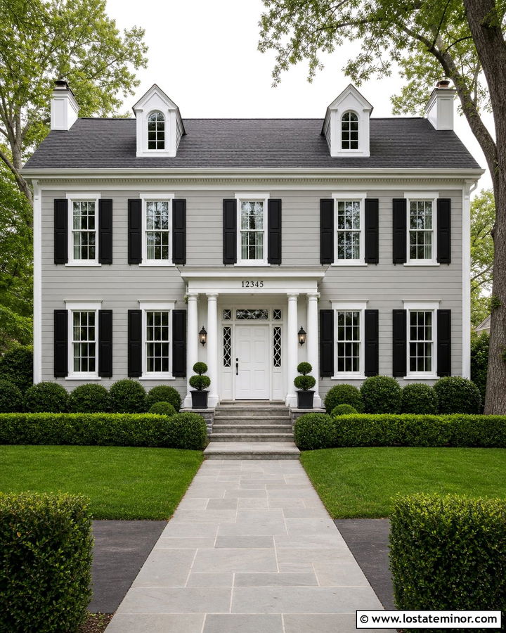 Light Grey House With Numbers Above The Front Door - 30 Light Grey House Design With House Numbers Ideas