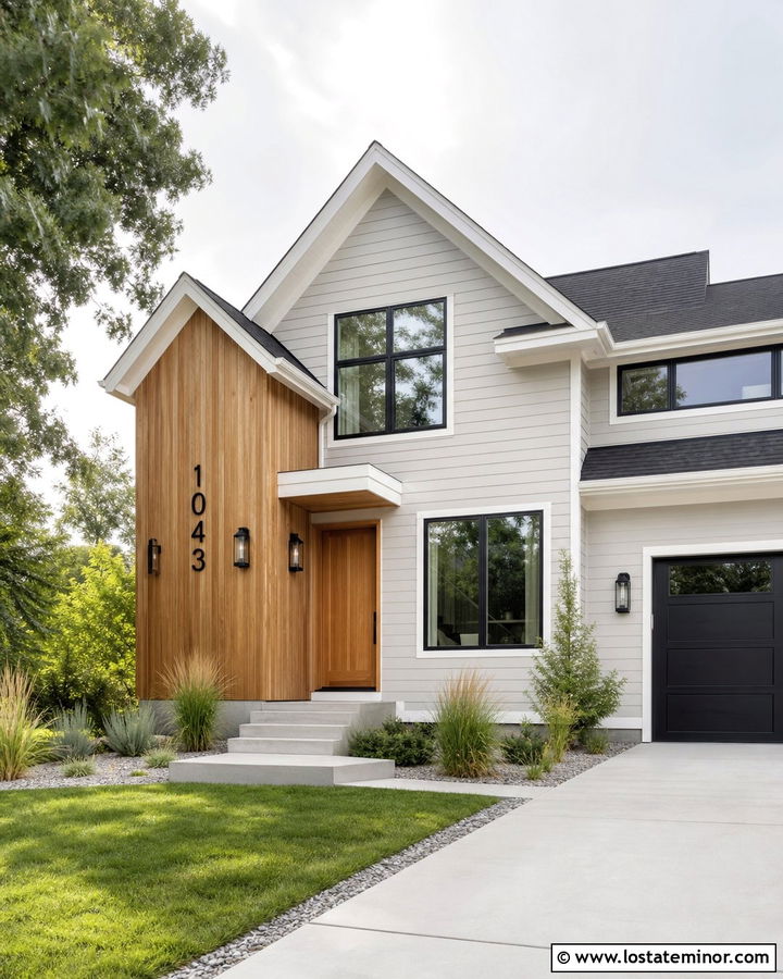 Light Grey House With Numbers On Cedar Siding - 30 Light Grey House Design With House Numbers Ideas