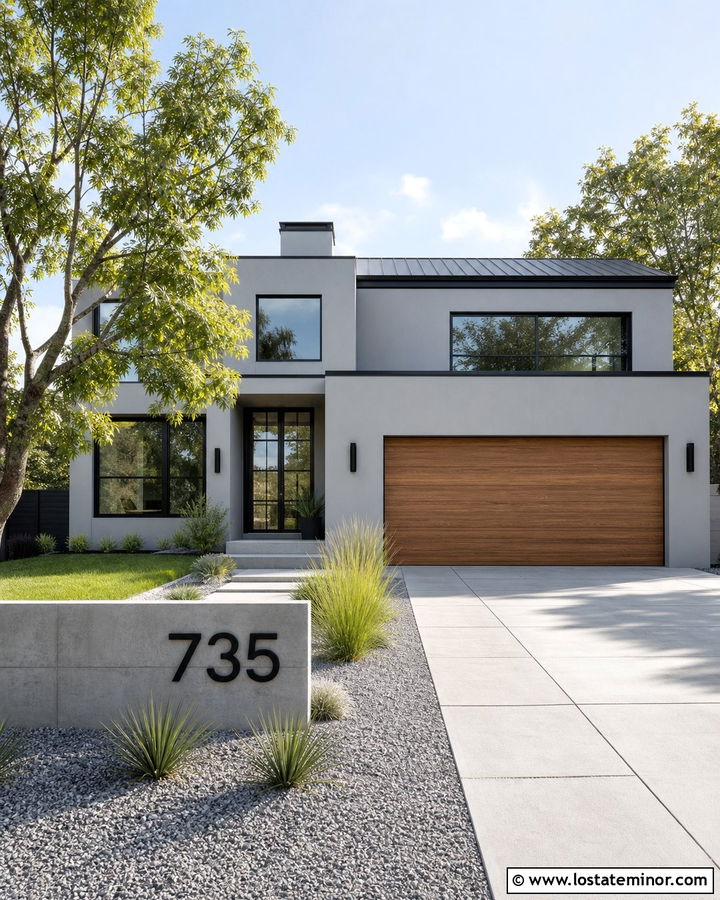 Light Grey House With Numbers On Concrete Wall - 30 Light Grey House Design With House Numbers Ideas