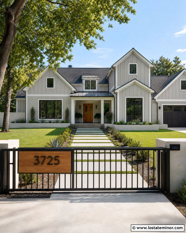 Light Grey House With Numbers On Front Gate - 30 Light Grey House Design With House Numbers Ideas