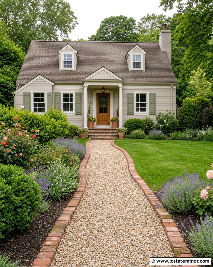 Light Grey House With Pea Gravel Walkway - 30 Light Grey House Design With Walkway Ideas