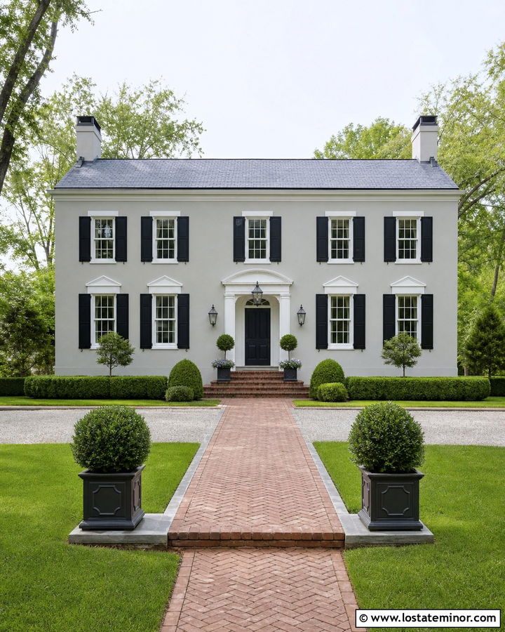 Light Grey House With Pewter Lanterns - 30 Light Grey House Design With Light Fixtures Ideas