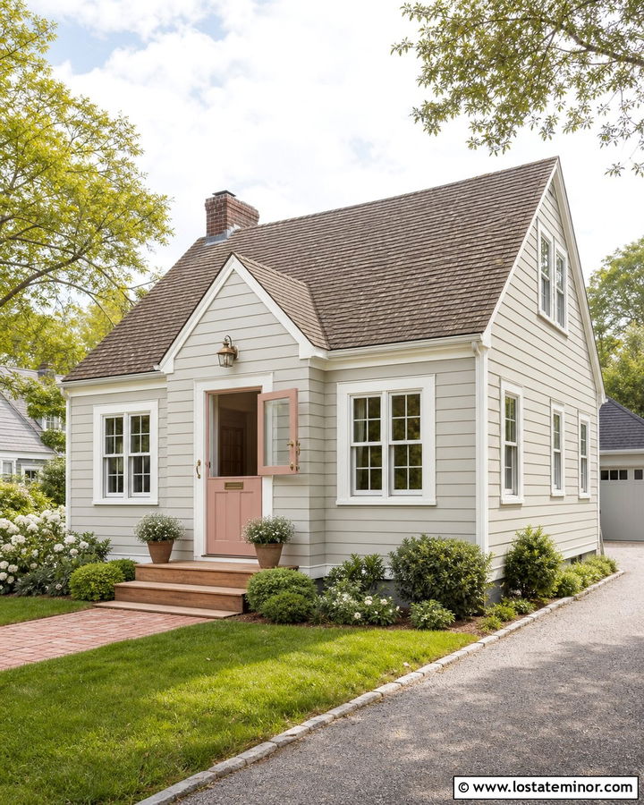 Light Grey House With Pink Dutch Door - 30 Light Grey House Design With Dutch Door Ideas