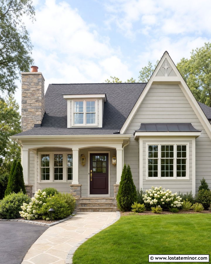 Light Grey House With Plum Dutch Door - 30 Light Grey House Design With Dutch Door Ideas