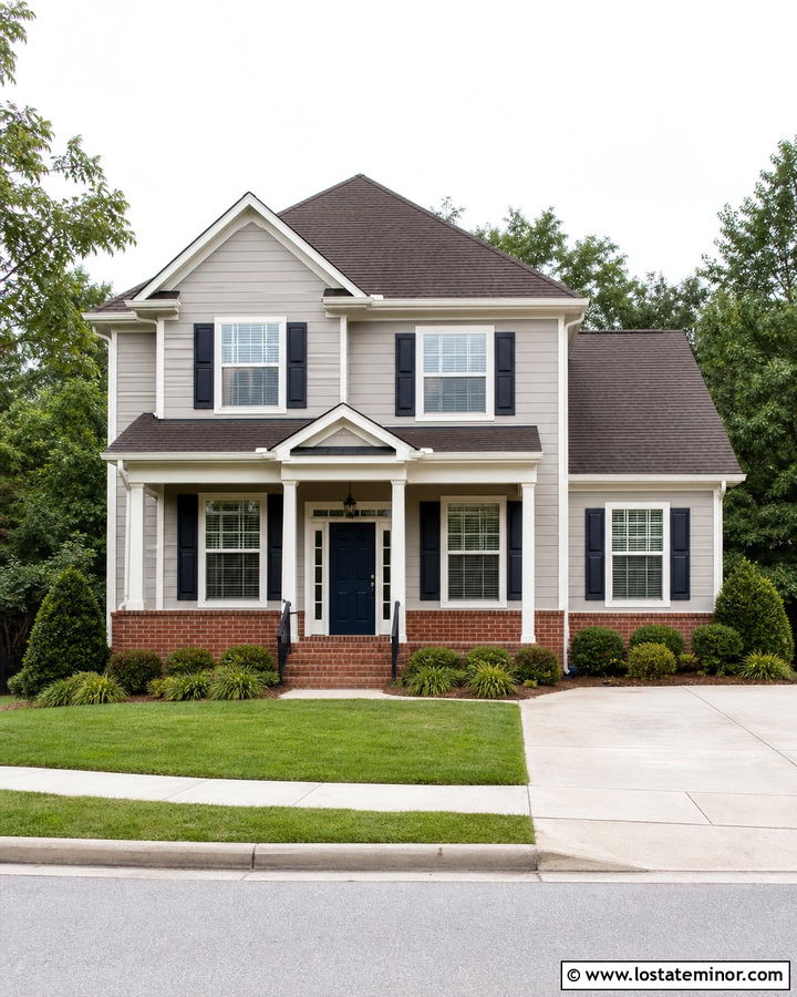 Light Grey House With Red Brick Wainscoting - 30 Light Grey House Design With Wainscoting Ideas