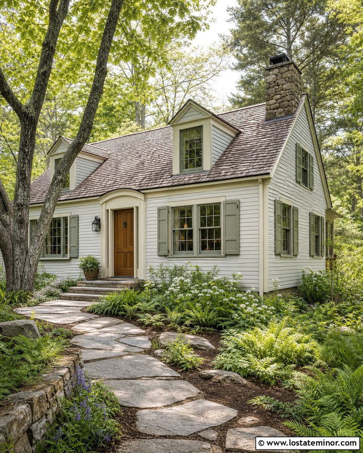 Light Grey House With Sage Green Window Frames - 30 Light Grey House Design With Window Frames Ideas