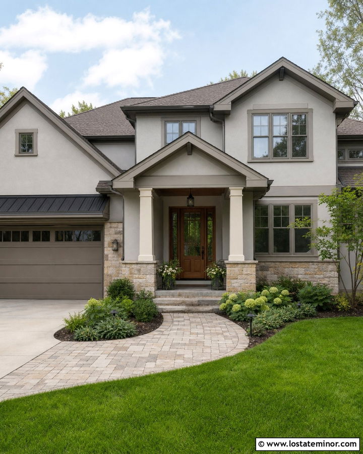 Light Grey House With Taupe Window Frames - 30 Light Grey House Design With Window Frames Ideas