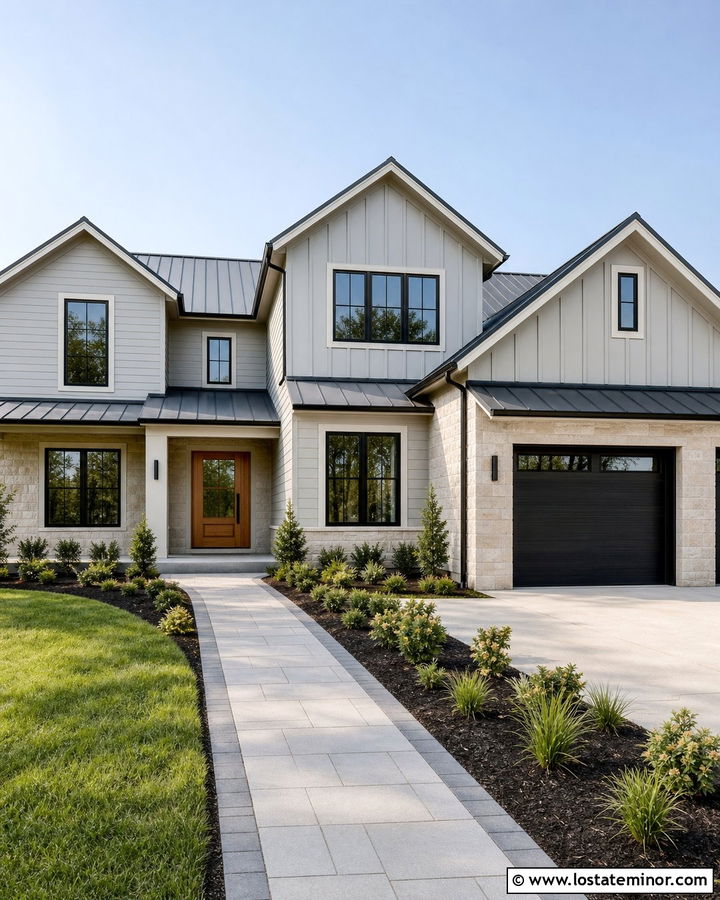 Light Grey House With Two Tone Window Frames - 30 Light Grey House Design With Window Frames Ideas
