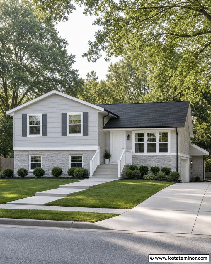 Light Grey House With White Front Door - 30 Light Grey House Design With Front Door Ideas