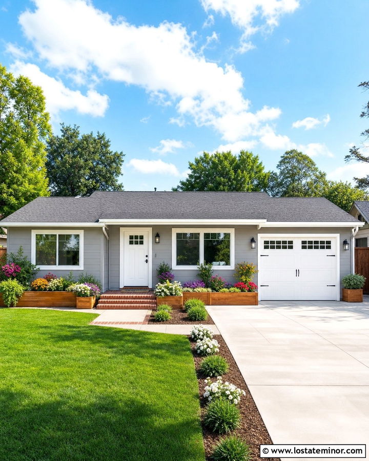Light Grey House With White Front Door - 30 Light Grey House Design With Entry Door Ideas