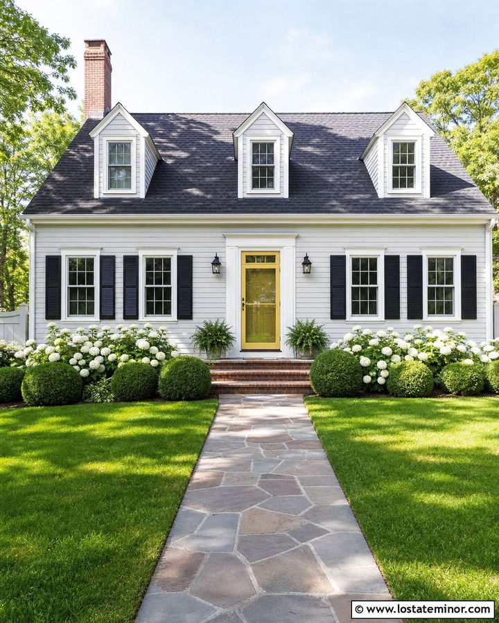 Light Grey House With Yellow Storm Door - 30 Light Grey House Design With Storm Door Ideas