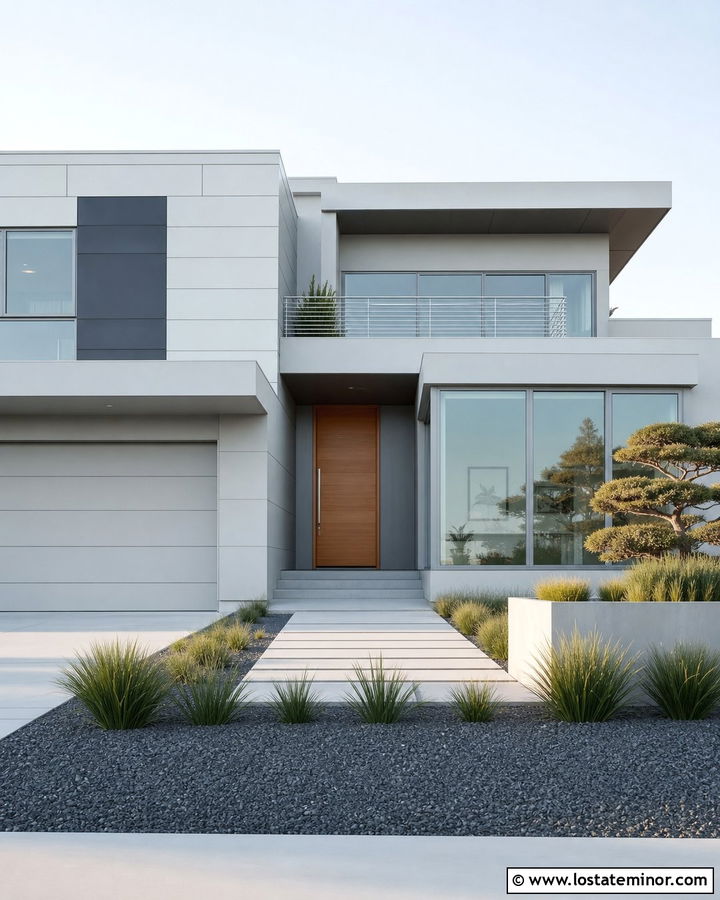 Light Grey Modern House With Aluminum Window Frames - 30 Light Grey House Design With Window Frames Ideas