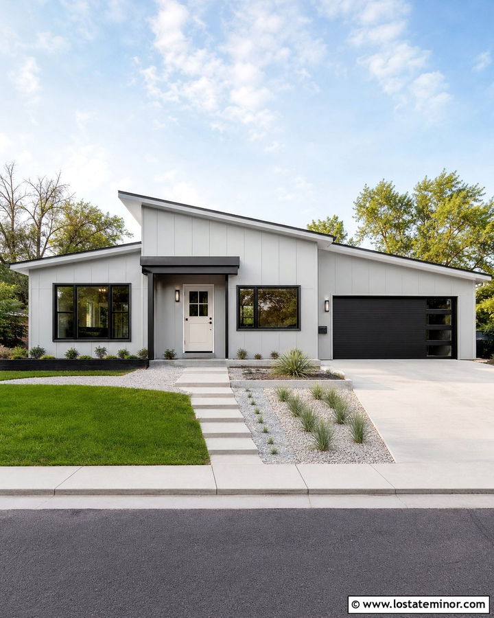 Light Grey Modern House With White Dutch Door - 30 Light Grey House Design With Dutch Door Ideas