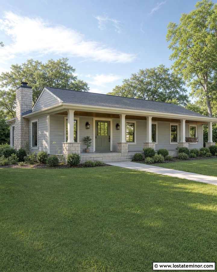 Light Grey Ranch With Green Dutch Door - 30 Light Grey House Design With Dutch Door Ideas