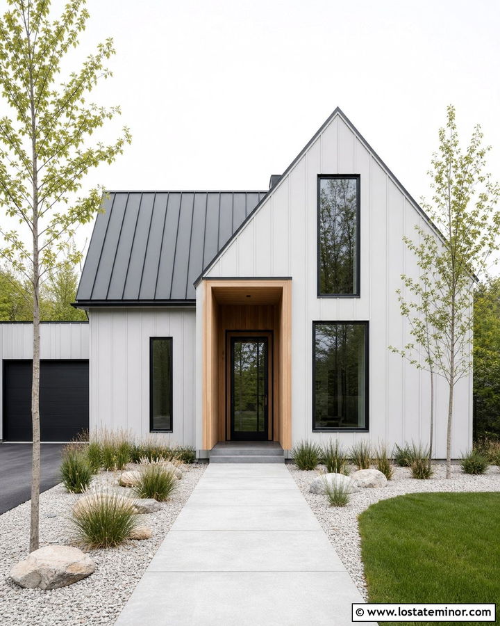 Light Grey Scandinavian Gable House - 30 Light Grey House Design With Gables Ideas