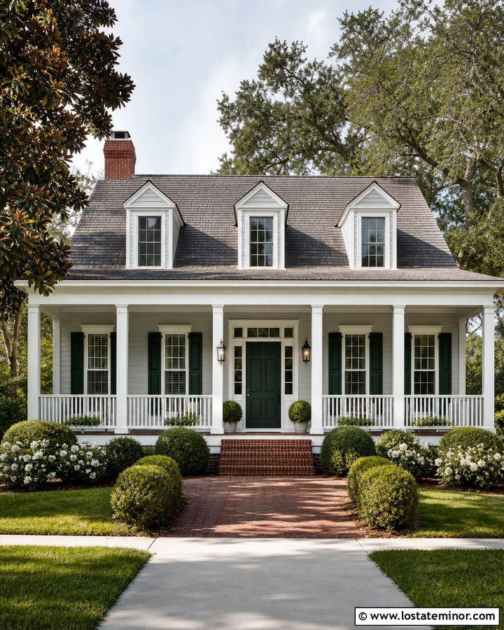 Light Grey Siding With A Brick Porch - 30 Light Grey House Design With Siding Ideas