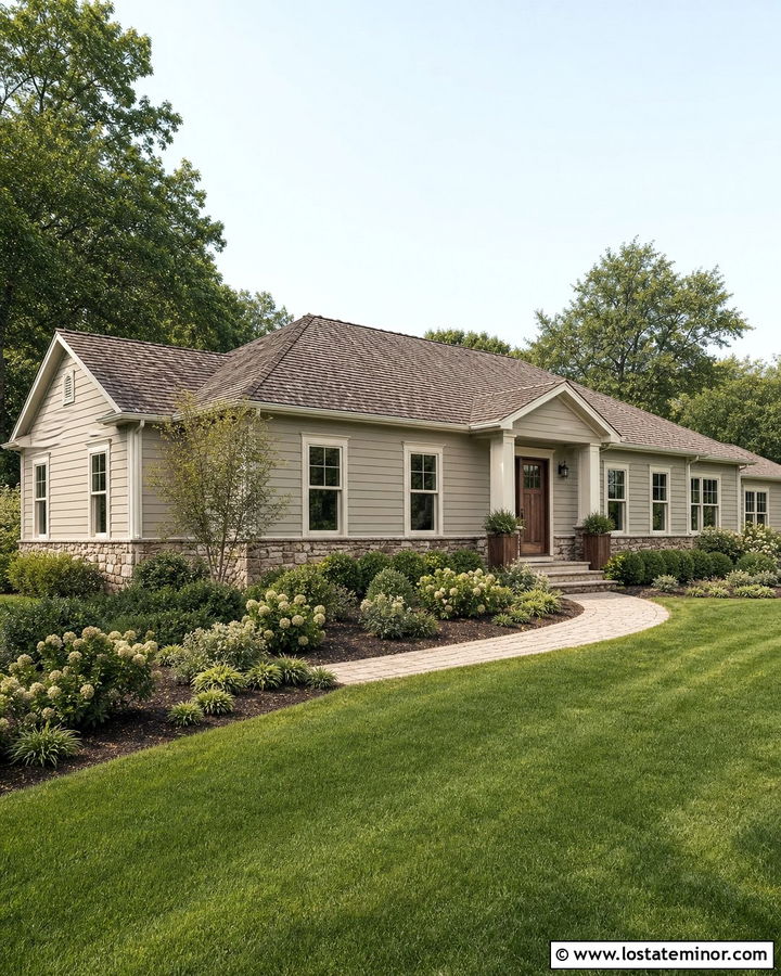 Light Grey Siding With A Brown Roof - 30 Light Grey House Design With Siding Ideas