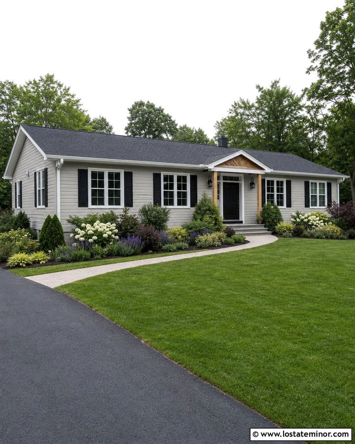 Light Grey Siding With Black Shutters - 30 Light Grey House Design With Siding Ideas