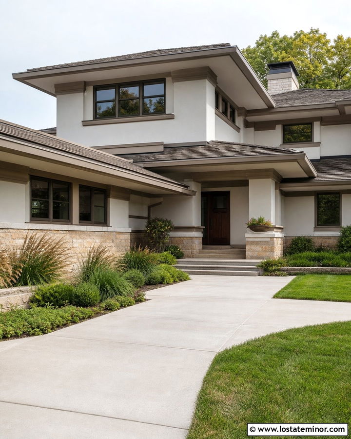 Light Grey Siding With Greige Trim - 30 Light Grey House Design With Siding Ideas