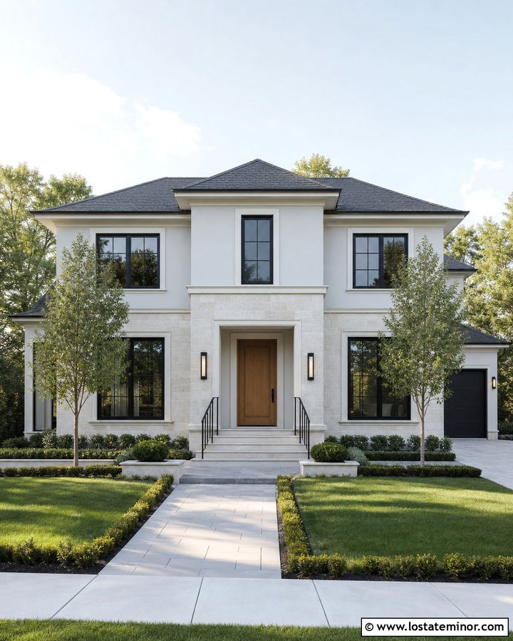 Light Grey Siding With Limestone - 30 Light Grey House Design With Siding Ideas