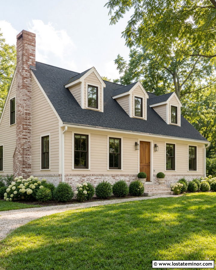 Light Tan House With Whitewashed Brick - 30 Tan House Design With Brick Accents Ideas