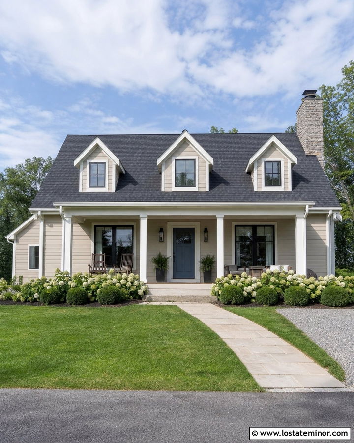 Light Taupe House With Blue Dutch Door - 30 Taupe House Design With Dutch Door Ideas